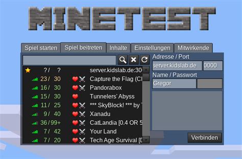 Minetest dedicated server Games