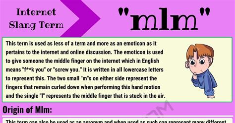 Mlm acronym meaning  acronym for Middle Lane Moron: a driver who does not keep to the inside lane unless overtaking on a multi-lane highway, in countries where this rule applies (mostly used in the uk), sticking religiously to the middle lane instead