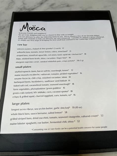 Moëca menu  Menu added by users March 18, 2023