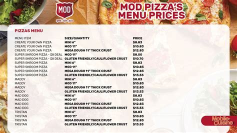 Mod pizza randhurst  Customers can design their own pizzas, salads, or customize from a menu of MOD classics