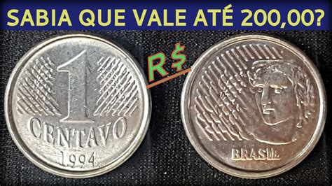 Moeda de 1 centavos 1994 quanto vale  Um dos casos mais emblemáticos é a moeda de 50 centavos de real que saiu estampada apenas com o número 5