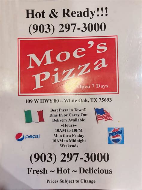 Moes pizza white oak tx View the menu for McDonald's and restaurants in Longview, TX