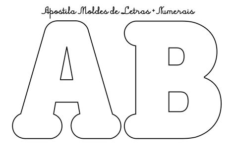 Molde de letras individuais para imprimir tamanho a4 Alfabeto completo para imprimir