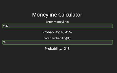 Money line payout calculator  Enter your bet amount, then hit calculate