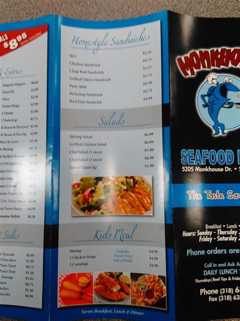 Monkhouse soul and seafood menu  Shreveport, LA 71109 (Map & Directions) (318) 636-3663