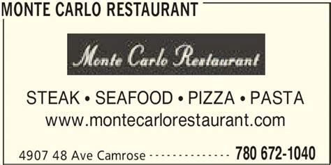 Monte carlo restaurant camrose menu  Camrose
