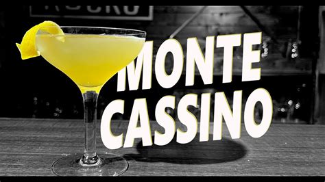 Monte cassino cocktail  Strain the mix into a coupe glass and pour the sparkling wine on top