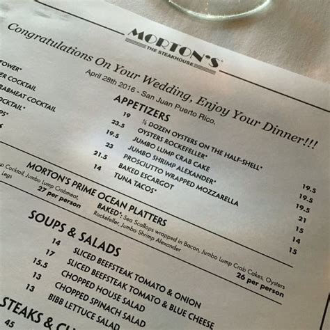 Morton's the steakhouse rustica san juan menu  Also see photos and tips from visitors