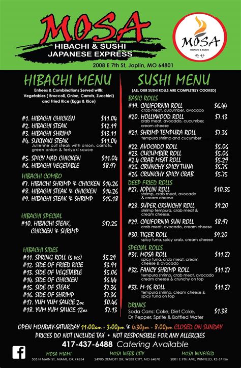 Mosa joplin mo menu  Since 1990, Club 609 has been serving the Joplin community some of the best and innovative meals this area