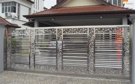 Motif pagar stenlis terbaru  Pintu Pagar Sederhana Apabila model pintu pagar masjid yang terbuat dari stainless steel dirasa terlalu mahal,