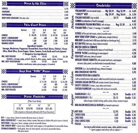 Mr beef and pizza menu  April 22, 2023