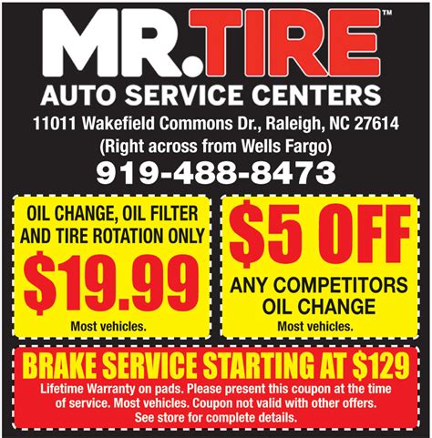 Mr tire oil change coupons  View Location Details