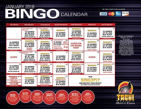 Mt pleasant bingo schedule  Take the BINGO bull by the horns and win some amazing prizes at this fun-filled FREE event! Our Bingo caller, Cody, will guide