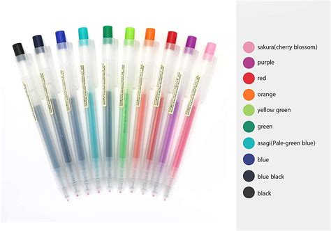 MUJI Gel Ink Ballpoint Pens 0.5mm 9-Colors Pack