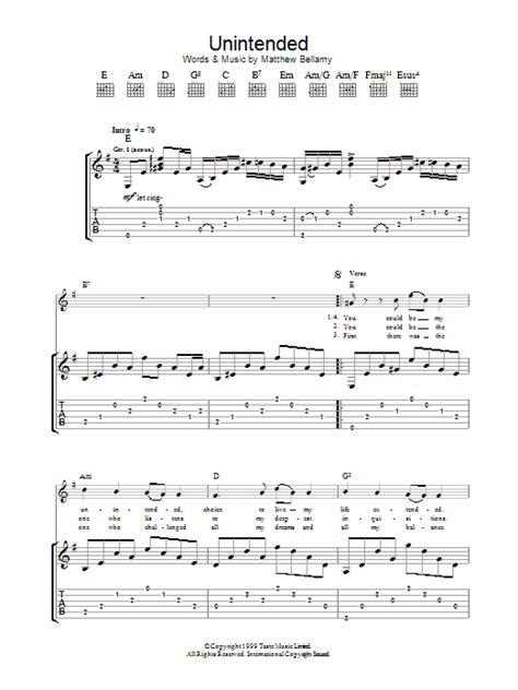 Muse unintended chords Begitu juga untuk kunci gitar Unintended chord, kamu bisa menemukannya dengan mudah di web sebelah