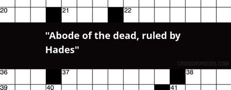 Mythical abode of the dead crossword clue  late 14c