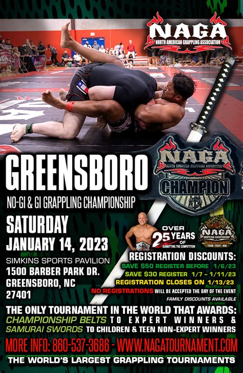 Naga tournament 2018  The North American Grappling Association (NAGA) are the world’s largest mixed grappling tournaments with over 700,000 competitors worldwide