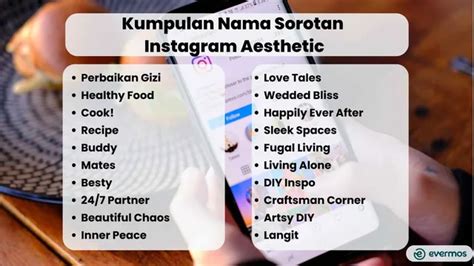 Nama nama sorotan ig aesthetic  Seperti nama sorotan IG estetik dan artinya juga banyak dicari