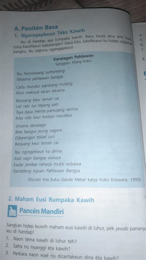 Naon nu dicaritakeun ku eta pupuh teh  BASA SUNDA Pikeun Murid SD/MI Kelas V DINAS PENDIDIKAN PROVINSI JAWA BARAT BALAI PENGEMBANGAN BAHASA DAERAH DAN KESENIAN Jl