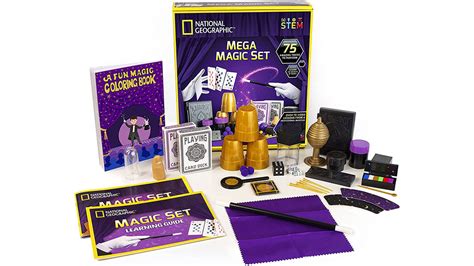 National geographic mega magic set  NATIONAL GEOGRAPHIC Magic Kit - 45 Magic Tricks for Kids to Perform with Step-by-Step Video Instructions for Each Trick Provided by a Professional Magician, Magic Kit, Toys for Boys and Girls