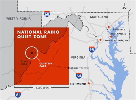 National radio quiet zone map  The Quiet Zone was set up in 1958 by the FCC to protect massive radio telescopes in the area that probe the cosmos by picking up the faintest radiation from distant galaxies and stars