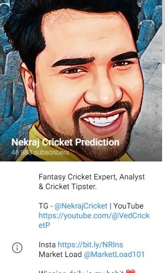 Nekraj cricket prediction telegram channel  Backup Channel for Nekraj Cricket Prediction website Help 9027873340 Real Channel @NekrajCricket Market Load @MarketLoad101 Market Load Back up @MarketLoadReal Travel Dost YT