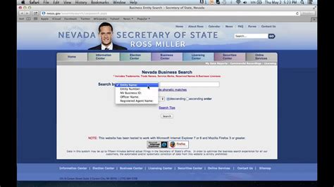 Nevada secretary of state business search  Visit the Nevada Secretary of State’s website to go to the Search Page