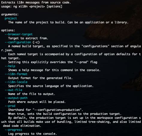 Ng xi18n  "extract-i18n": "ng xi18n projectName --i18n-format xlf --output-path assets/locale --i18n-locale && ng run