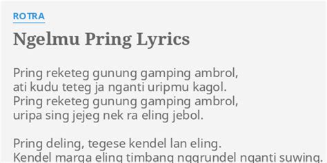 Ngelmu pring lirik  b