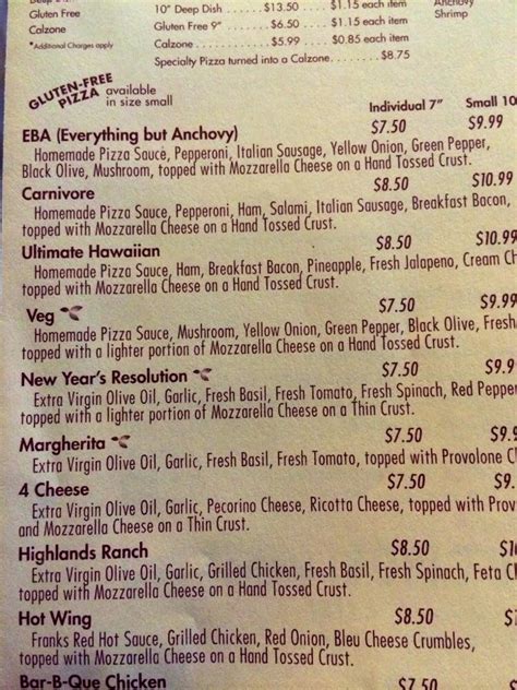 Nicolo's chicago style pizza menu  (619) 255-4230