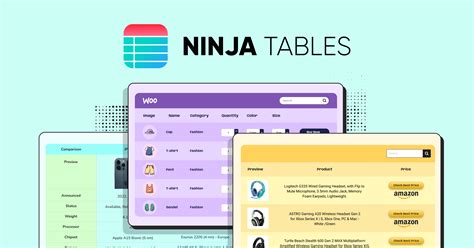 Ninja tables demo  Ninja Tables Demo: Configure your tables in just a Few Clicks! Demo: Amazon Product Listing