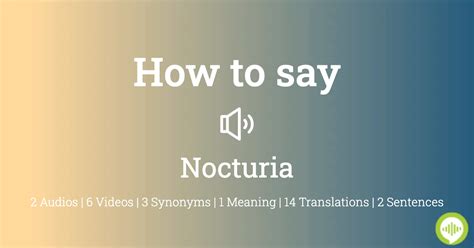 Nocturia pronunciation  microscopic hematuria—when you cannot see the blood in your urine, but it can be seen under a microscope or is found using a urine test called a urinalysis