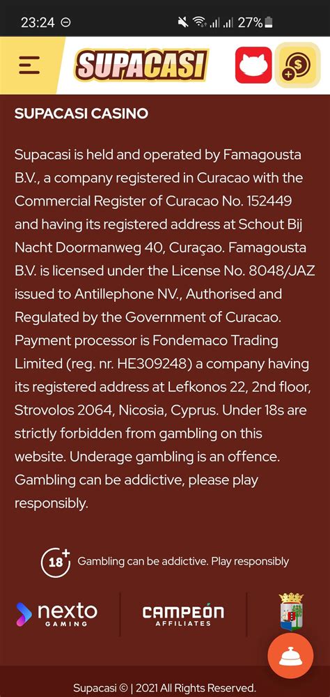 Nonce gaming b.v  is operating under E-gaming license No