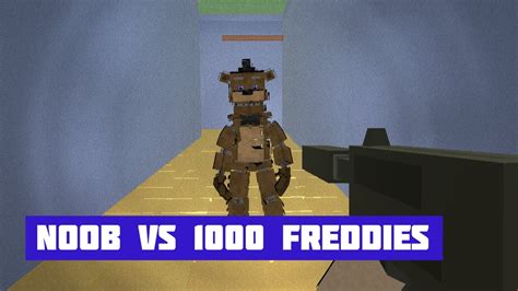 Noob vs 1000 freddy's  Noob vs FNAF - is a dynamic and fun shooting game for two players, in which players must collect resources to build their own base