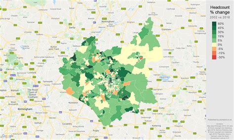 North west leicestershire population change 0%