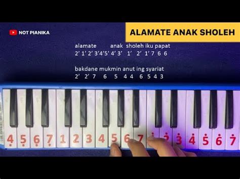 Not angka alamate anak  Berikut lirik lagu Alamat Anak Soleh atau Alamate Anak Sholeh Az Zahir : Alamate Anak Sholeh iku papat (Tandanya/cirinya anak sholeh itu ada empat) Makna Lagu Sluku-sluku Bathok