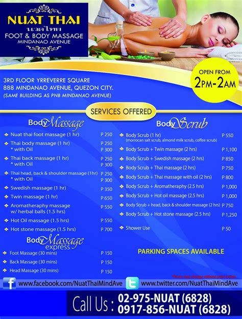 Nuat thai price list Nuat Thai Congressional Town Center, Quezon City, Philippines