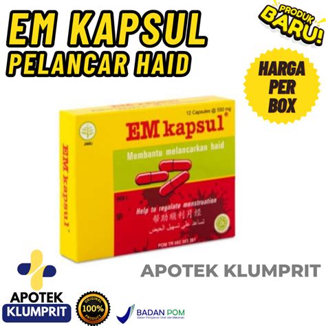 Obat pelancar haid em kapsul  5 Terjual 5 Semarang