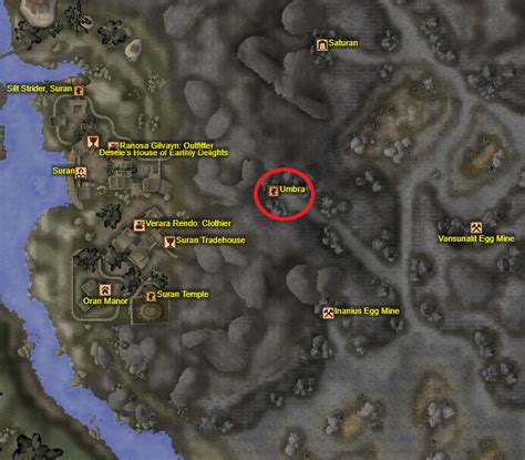 Oblivion umbra location map  5