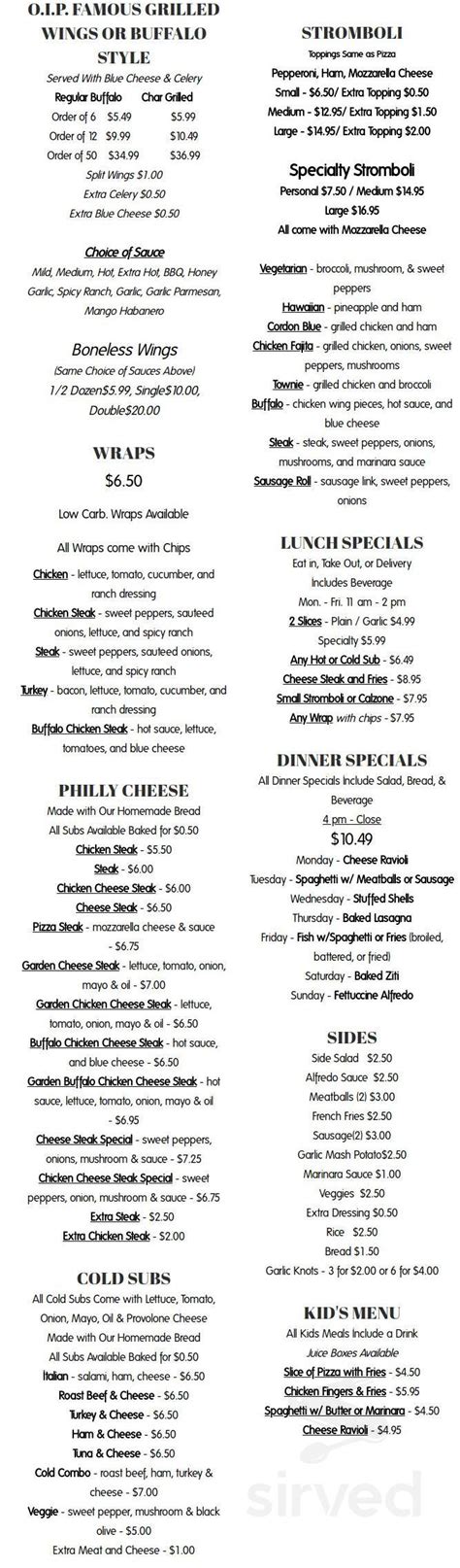 Oip sayre pa menu Original Italian Pizza, Sayre: See 48 unbiased reviews of Original Italian Pizza, rated 4 of 5 on Tripadvisor and ranked #17 of 42 restaurants in Sayre