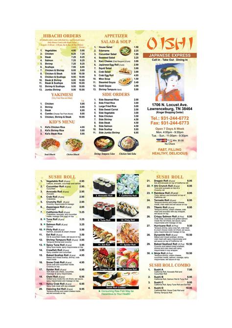 Oishi japanese express lawrenceburg menu  Absolutely BEST sushi in Lawrenceburg! Customer service is special as well