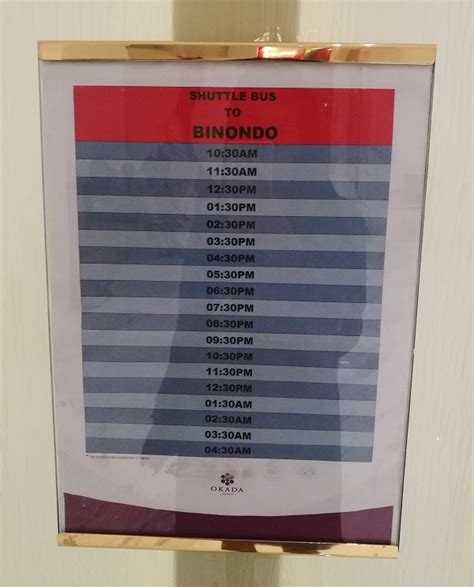 Okada manila shuttle bus schedule  M