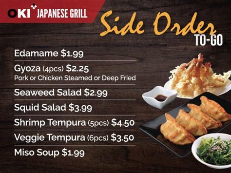 Oki japan sushi and hibachi menu 95), house salad ($3