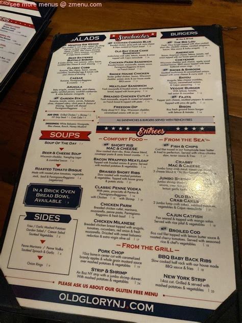 Old glory keyport menu  New American upscale style restaurant with a patriotic theme
