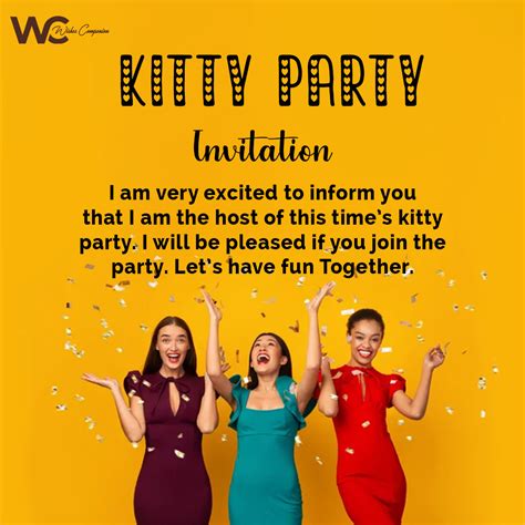 Online invitation messages for kitty party USA Players