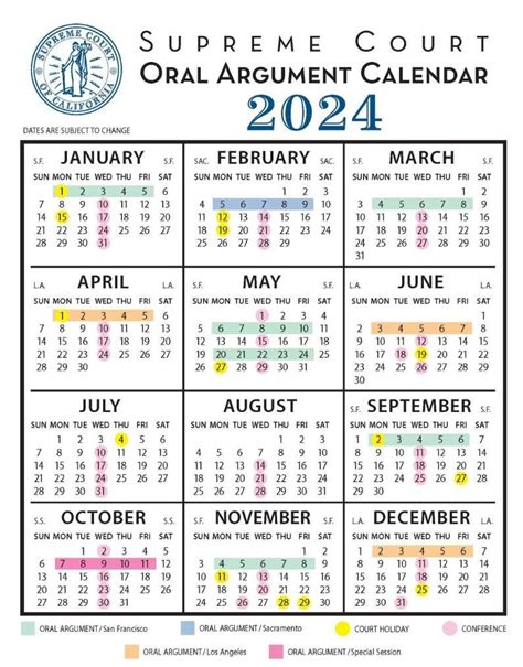 2024 Oral Argument Calendar - California