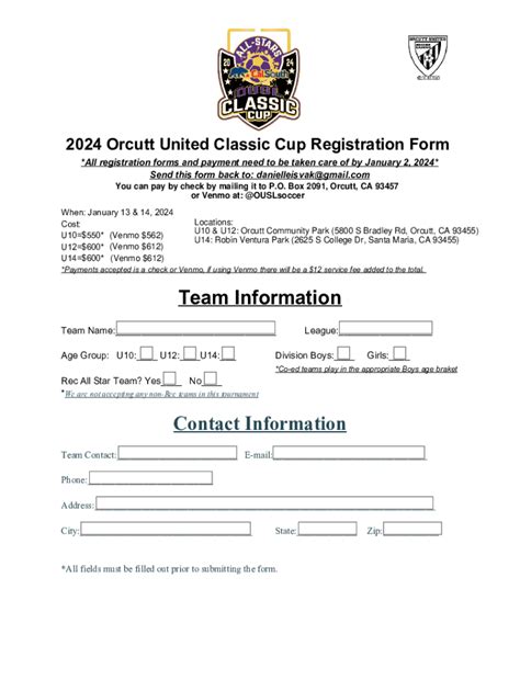 2024 Orcutt Cup Classic Soccer Tournament