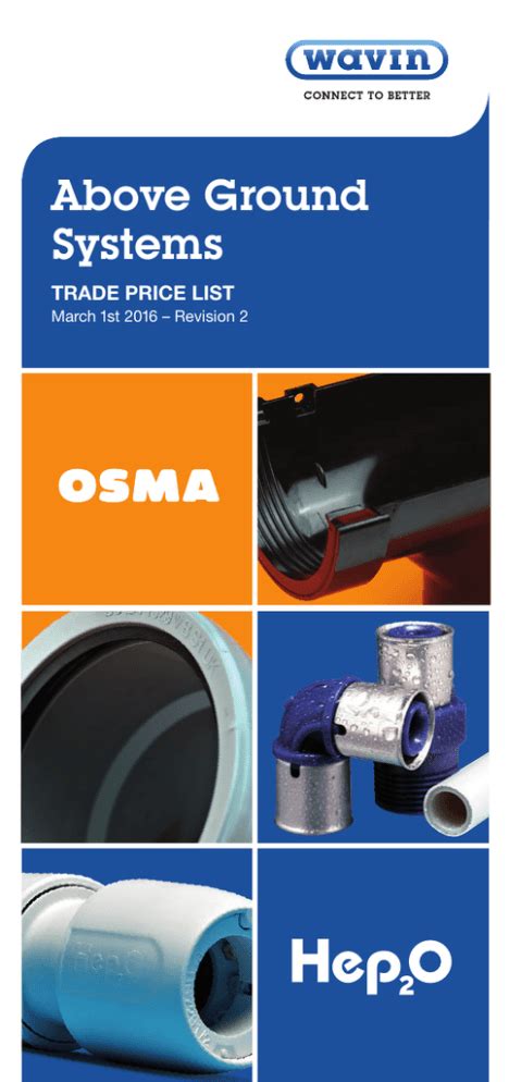 Osma rainwater price list  Delivery