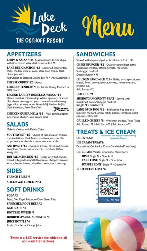 Osthoff lake deck menu  Sep 2 - 12:00 pm