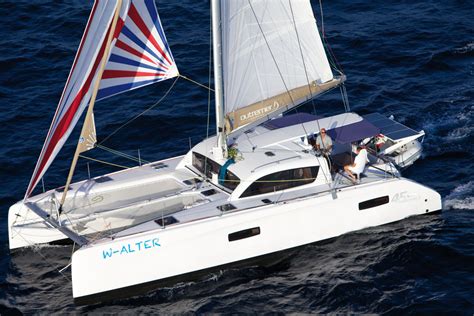 Outremer catamaran price  ‘Both have a sail area : displacement (SA:D) ratio of 14m² per ton upwind and 30m² downwind,’ Rougevin-Baville says